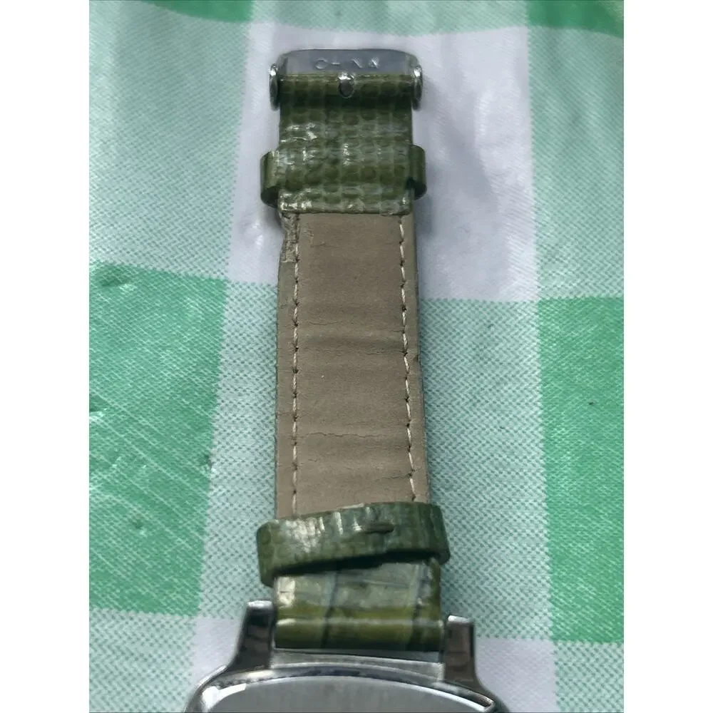 Embassy Silver Tone Green Band Women’s Quartz Watch